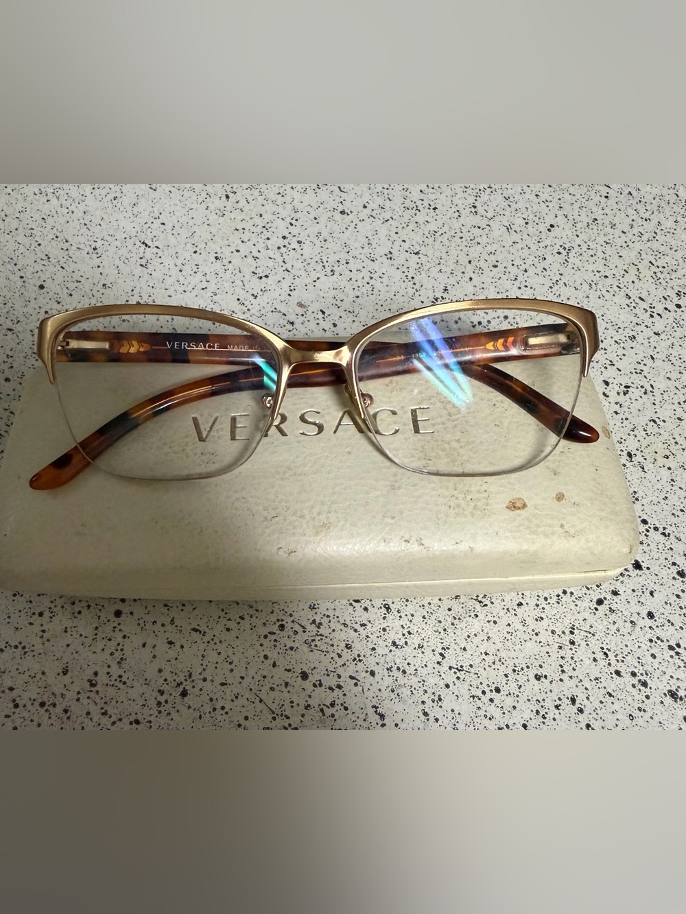 Versace 1352 Women Eyeglasses 53-16-140 Gold  Made In Italy